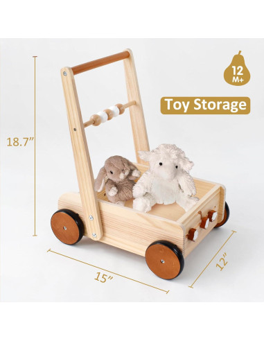 Andador de Madera PairPear Natural con Velocidad Ajustable