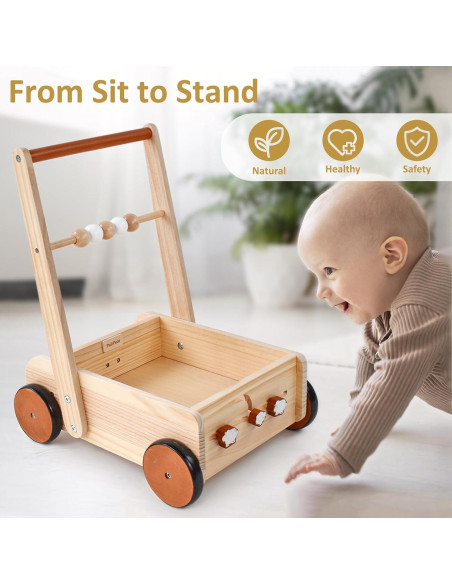 Andador de Madera PairPear Natural con Velocidad Ajustable