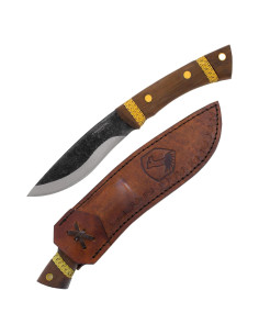 Cuchillo de Bushcraft Condor Huron Grande - Acero 1095 - Mango de Nogal