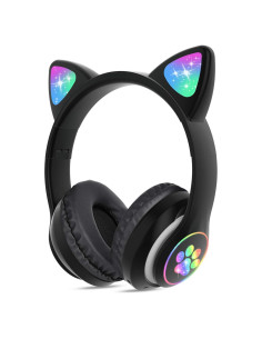 Auriculares Bluetooth 6.0 TCJJ Gato LED 85dB Plegables 331g