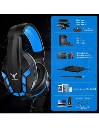 Auriculares Gaming DAKSING PS-4 con Micrófono y Control de Volumen