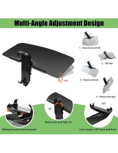 Extensor de Visera Solar GQLHYD ZYB-2S Negro - Juego de 2