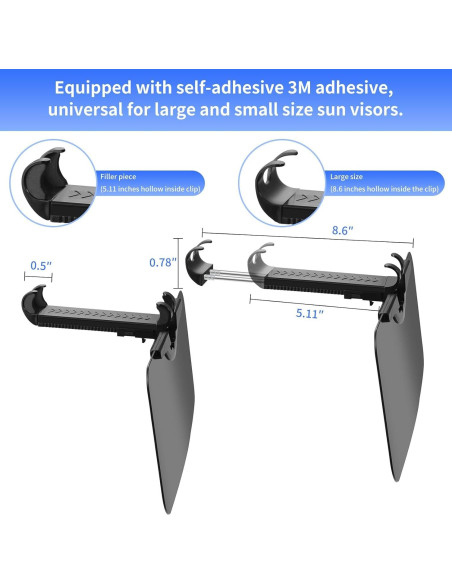 Extensor de Visera Solar GQLHYD ZYB-2S Negro - Juego de 2