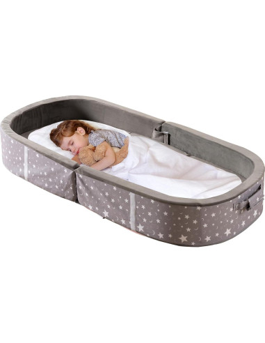 Cama de viaje portátil BYBYME - Cuna plegable impermeable 134.6x63.5 cm