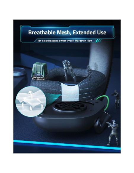 Auriculares Gaming Inalámbricos HW20 - 50mm, Bluetooth 5.4, 50H