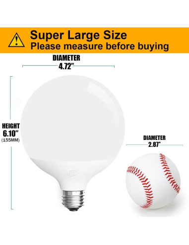 Bombillas LED Globo ILC G120 15W E26, Control Alexa, 1500LM