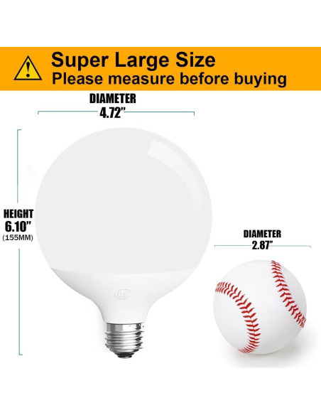 Bombillas LED Globo ILC G120 15W E26, Control Alexa, 1500LM