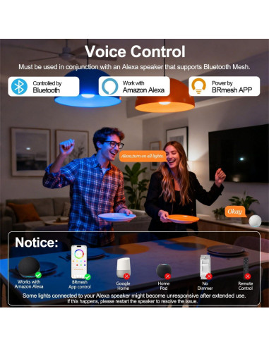 Bombillas LED Globo ILC G120 15W E26, Control Alexa, 1500LM