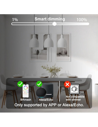 Bombillas LED Globo ILC G120 15W E26, Control Alexa, 1500LM