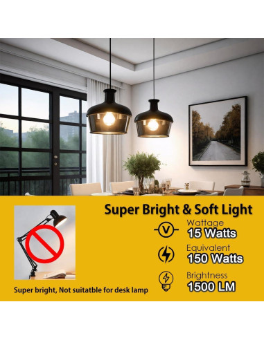 Bombillas LED Globo ILC G120 15W E26, Control Alexa, 1500LM