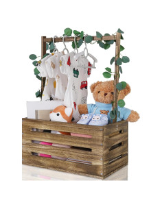 Caja de Madera Snpwne para Bebé 40x30x22 cm Negra