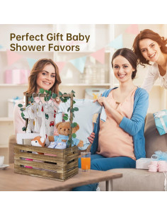 Caja de Madera Snpwne para Bebé 40x30x22 cm Negra 2