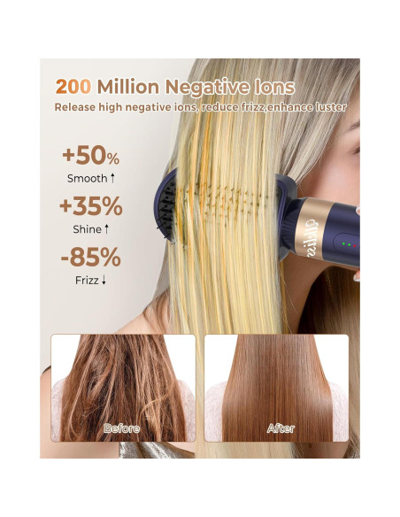 Cepillo Secador de Cabello UKLISS 7 en 1 110000 RPM Azul Dorado