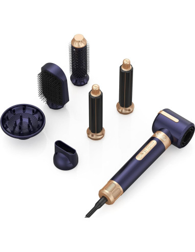 Cepillo Secador de Cabello UKLISS 7 en 1 110000 RPM Azul Dorado