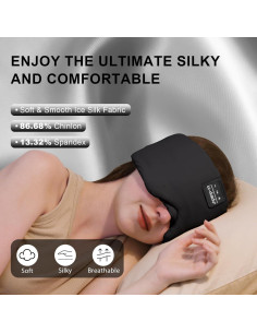 Máscara de Sueño Bluetooth 5.4 LC-dolida Negra con Auriculares 2