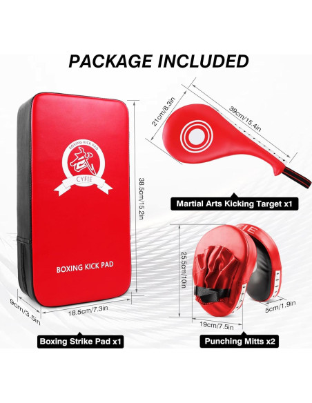 Juego de Almohadillas de Boxeo 3 en 1 Cyfie - Mitones y Paleta