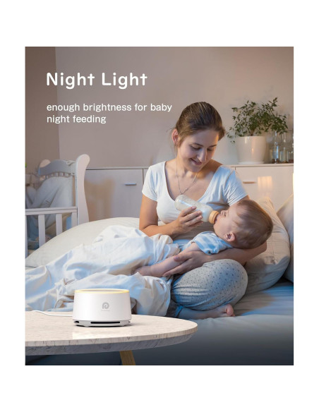 Máquina de Sonido Dreamegg D1 para Bebés y Adultos - 24 Sonidos, Luz Nocturna, Temporizador
