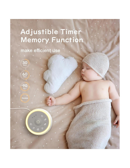 Máquina de Sonido Dreamegg D1 para Bebés y Adultos - 24 Sonidos, Luz Nocturna, Temporizador