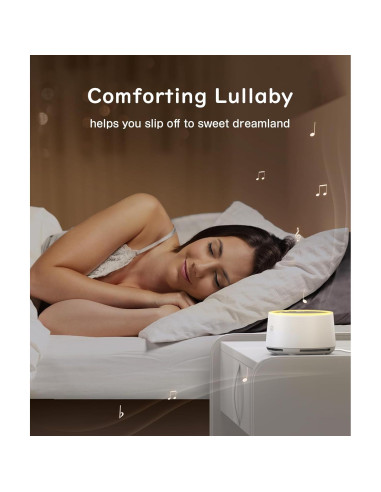 Máquina de Sonido Dreamegg D1 para Bebés y Adultos - 24 Sonidos, Luz Nocturna, Temporizador