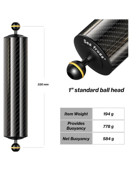 Brazo Flotante de Fibra de Carbono Sea Frogs GA-8 30.48cm