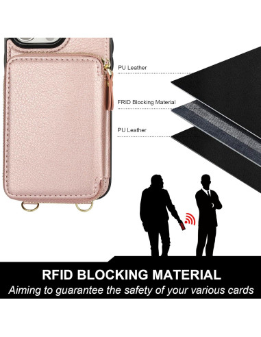 Funda Cartera Bocasal para iPhone 16 Pro Max Oro Rosa