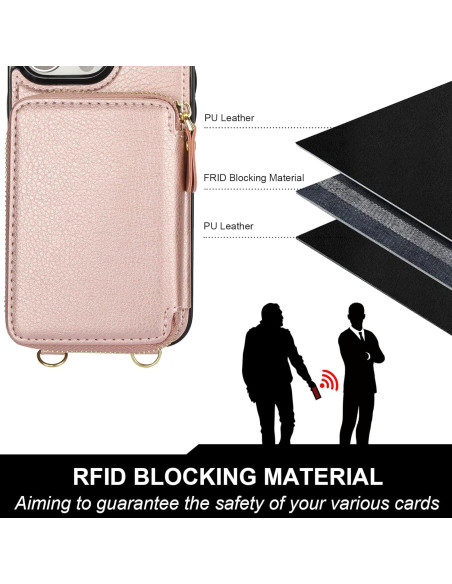 Funda Cartera Bocasal para iPhone 16 Pro Max Oro Rosa