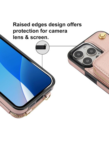 Funda Cartera Bocasal para iPhone 16 Pro Max Oro Rosa