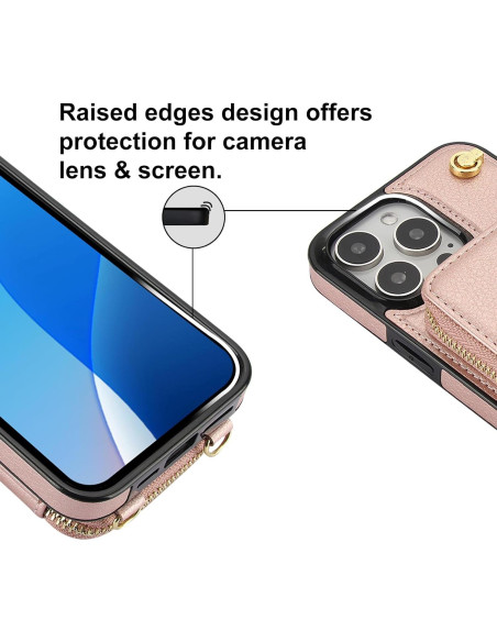 Funda Cartera Bocasal para iPhone 16 Pro Max Oro Rosa