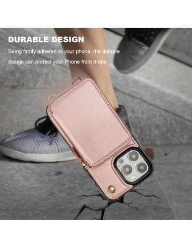 Funda Cartera Bocasal para iPhone 16 Pro Max Oro Rosa