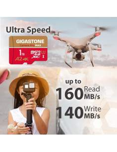 GIGASTONE Tarjeta Micro SD 1TB UHS-I U3 A2 V30 4K 2