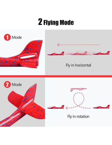 Paquete de 2 Aviones de Luz LED CUKU 44.5 cm Juguete Volador Paquete de 2 Aviones de Luz LED CUKU 44.5 cm Juguete Volador