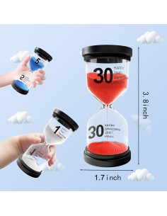 Reloj de Arena YLTIMER 1 Minuto Acrílico Rojo Duradero 2