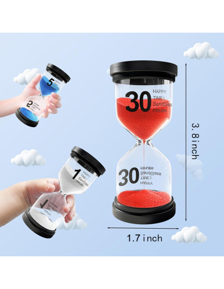 Reloj de Arena YLTIMER 1 Minuto Acrílico Rojo Duradero