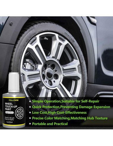 Pintura de Retoque Plateada FOLLOWIN 30ml para Arañazos de Coche