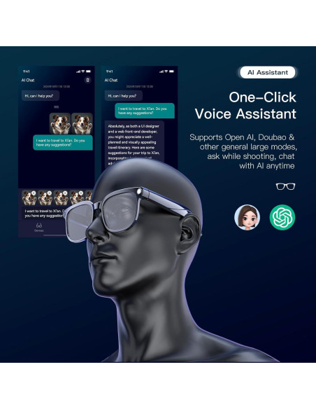 Gafas Inteligentes Dormiro YT-1010 con Cámara 8MP 4K Bluetooth