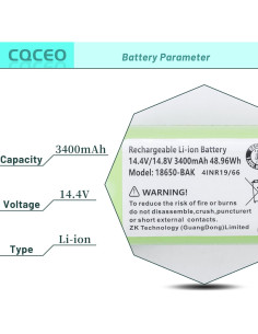 Batería de Reemplazo 3400mAh 14.4V para Aspiradoras Xiaomi y Panasonic 2