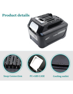 Batería Reemplazo 12V 4.0Ah Li-ion para Makita CXT BL1040B 2