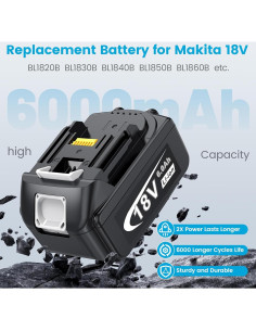 Batería y Cargador Makita 18V 6.0Ah 2 Pcs BL1860 2