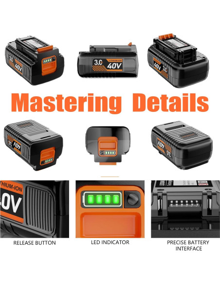 Batería de Reemplazo 3.0Ah TenHutt para Black&Decker 40V