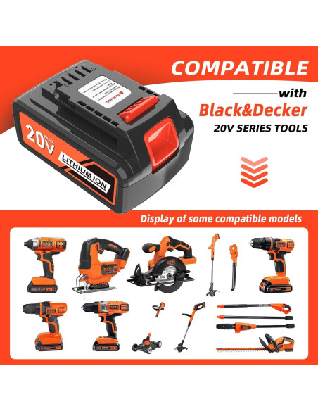 Batería Reemplazo 20V 8.0Ah Black & Decker LB2X4020M