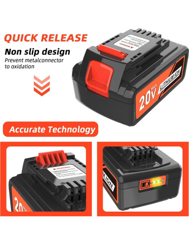 Batería Reemplazo 20V 8.0Ah Black & Decker LB2X4020M