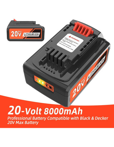 Batería Reemplazo 20V 8.0Ah Black & Decker LB2X4020M