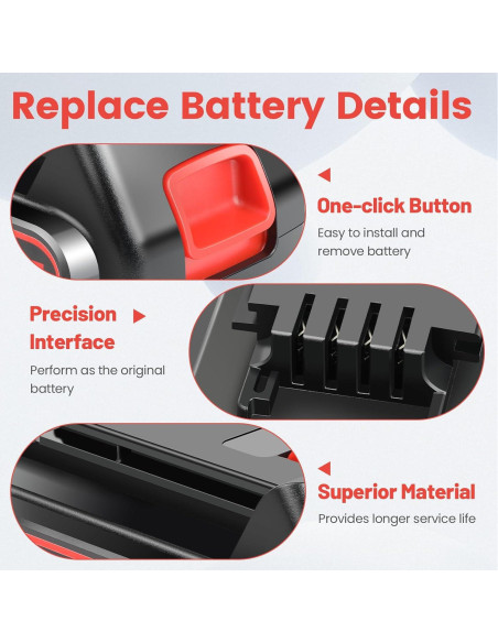 Batería de Reemplazo 6000mAh 20V Max Djsanu para Black y Decker