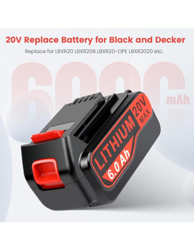 Batería de Reemplazo 6000mAh 20V Max Djsanu para Black y Decker