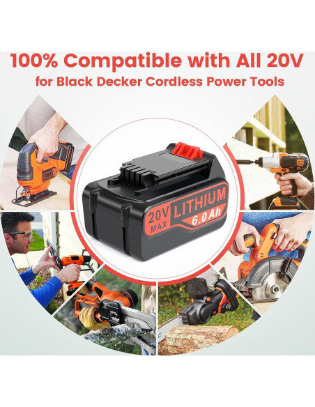 Batería de Reemplazo 6000mAh 20V Max Djsanu para Black y Decker