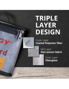 Bolsa Ignífuga Tenergy para Cargar Baterías LiPO 21.5x16.5 cm 2