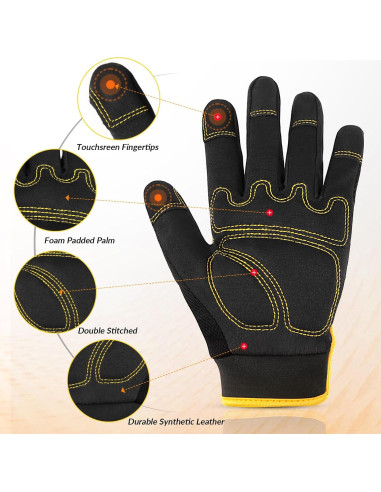 Guantes de Trabajo JUMPHIGH para Mujeres - 2 Pares, Talla S