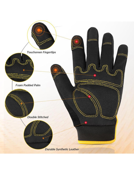 Guantes de Trabajo JUMPHIGH para Mujeres - 2 Pares, Talla S