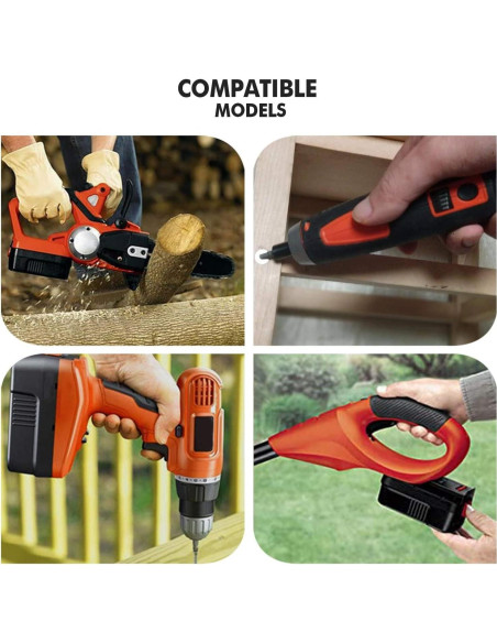 Batería de Litio TenHutt 18V 3.0Ah 2Pack para Black & Decker