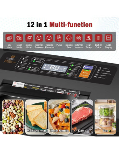 Sellador al vacío automático LKKNC SV636 130W 95kPa negro